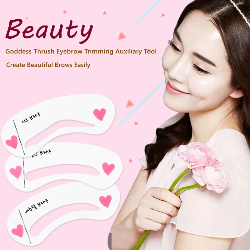 

3PCS Thrush Card Eyebrow Pencil Set Decoration Eyebrow Card Aids One Word Eyebrow Flat Eyebrow Knife Eyebrow Scissors MakeupTool