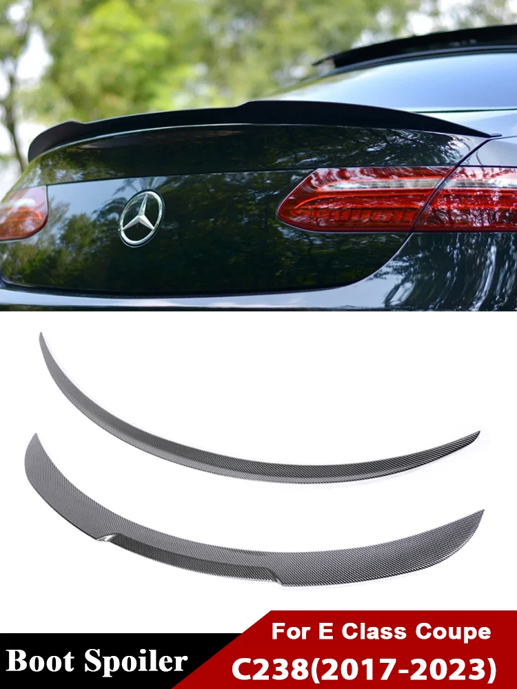 

For Mercedes Benz E Class Coupe C238 Boot Rear Trunk Spoiler Carbon Fiber Look Deflector E53 AMG M4 Style Gloss Black