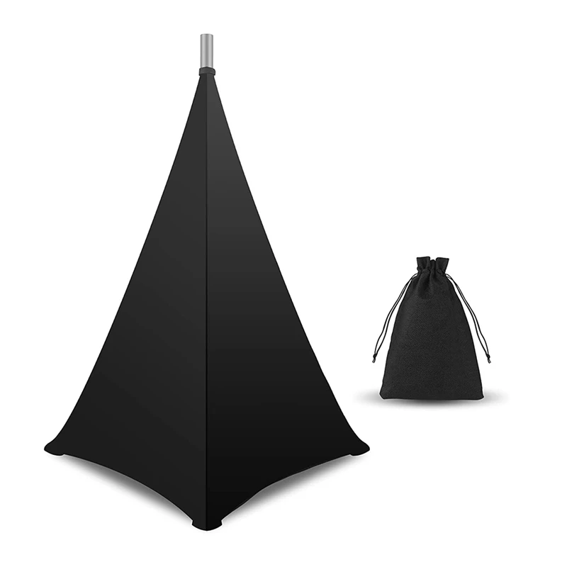 

Speaker Stand Cover, DJ Speaker Stand Tripod Scrim Skirt With Carry Bag, 360 Degree Black Cover For Wedding, Stage Gig