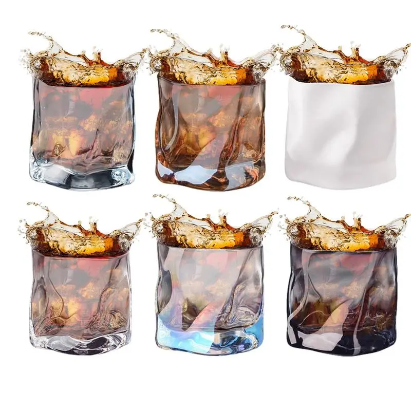 

Whiskey Glasses Set Eye-catching Shape And Vivid Colors Creative Whisky Glasses Multifunctional Set Of 6 Wine Glasses Bar Drinks