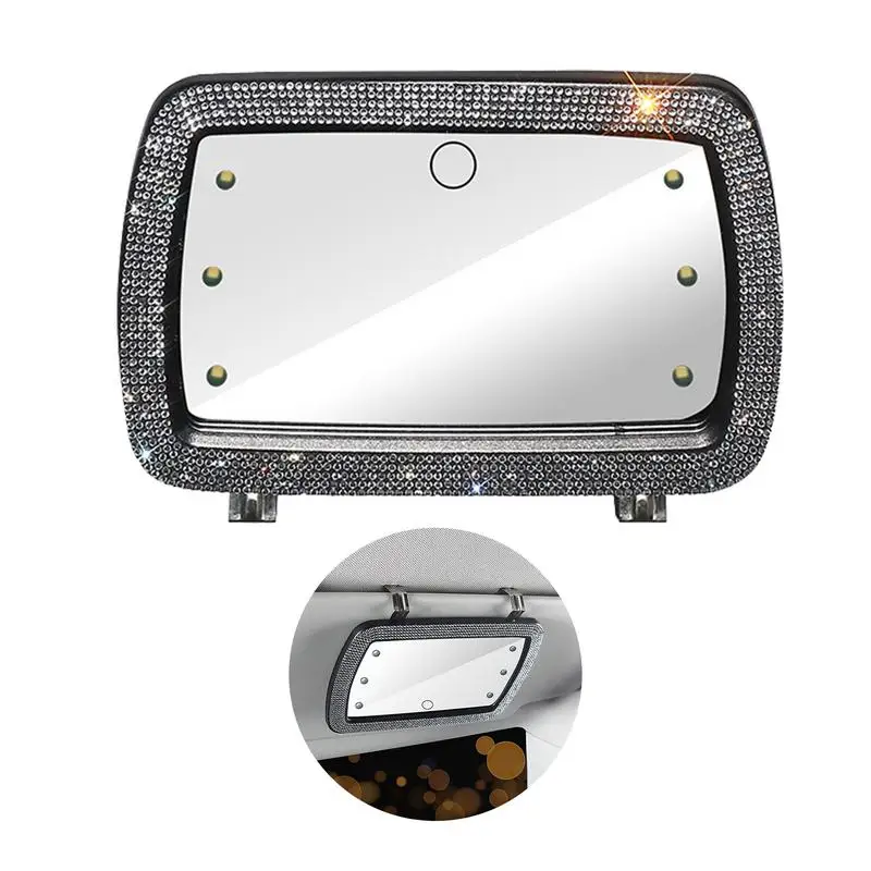 

Car Visor Vanity Mirror LED Car Makeup Mirror With 6 Lights And Built-in Battery Universal Car Cosmetic Mirror For Truck SUV Car