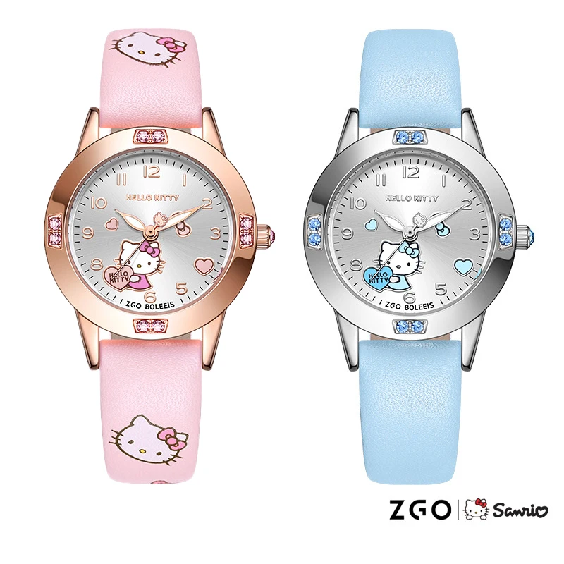 

Kawaii Authentic Sanrio Children Hello Kitty Luminous Watch Cartoon Waterproof Quartz Pointer Watch Cute Student Holiday Gift