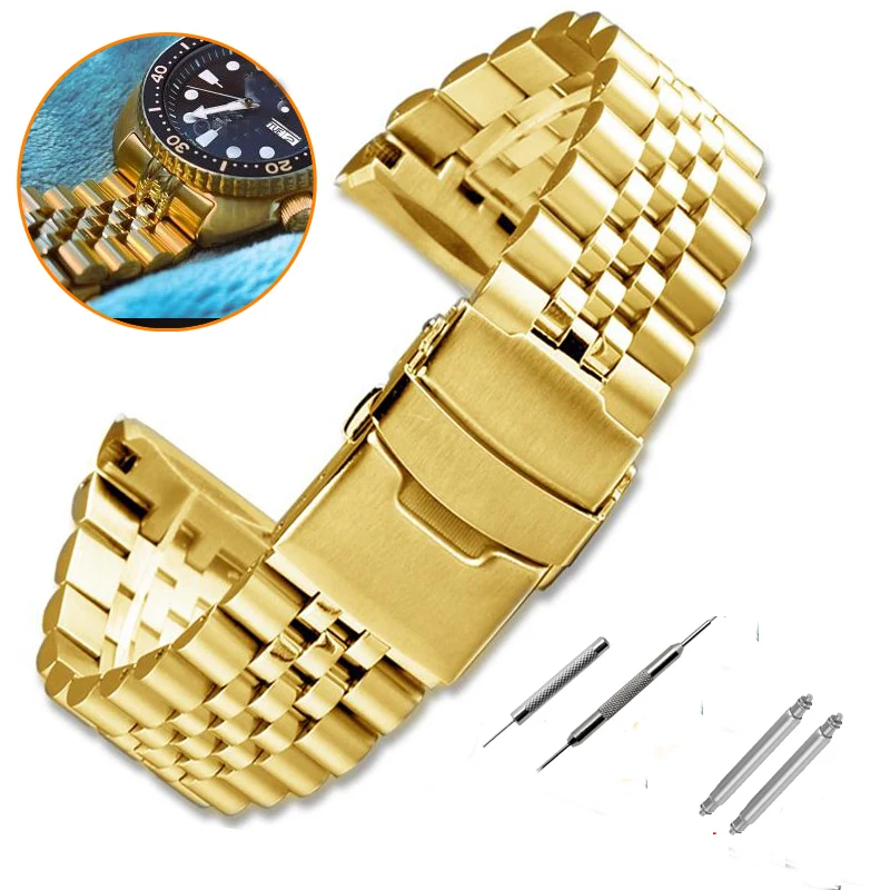 22MM Solid men's Stainless steel watchband accessories For Seiko Abalone Turtle Diving watch strap773 srp774 srp777 SRPA21E 99K1