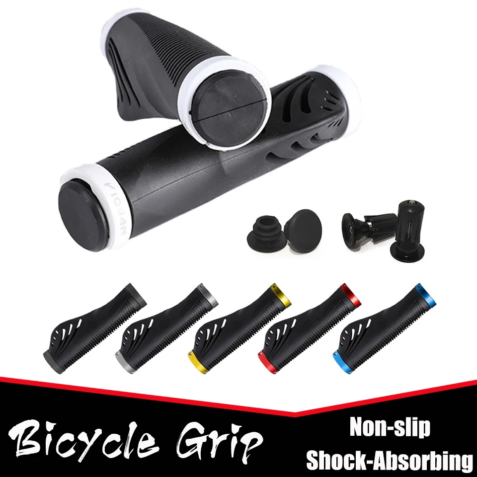 

1 Pair Mountain Bikes Aluminum Alloy Shock-Absorbing Grips Hollow Non-slip Bicycle Grip MTB Handlebar Cover Grips Lock Bar End