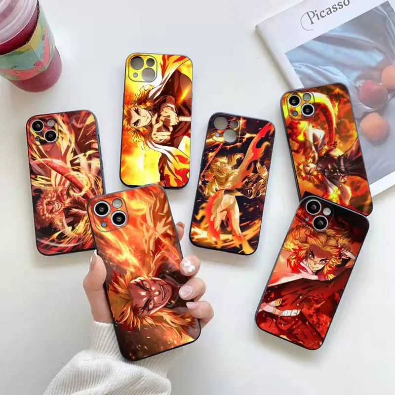 

Demon Slayer kyojuro rengoku Phone Case For iphone 14 Plus 13 12 Mini 11 Pro XS Max X XR Cover