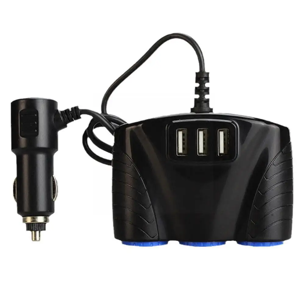 

2 in 1 Cigarette Lighter Splitter Power Adapter USB Adapter Socket Multi Car-charger Charger E5T1
