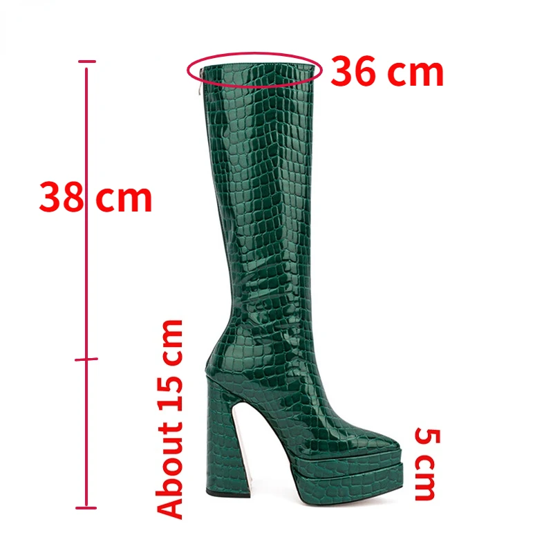 Big Size 43 45 Women's Mid-calf Platform Boots 2023 Autumn and Winter Fashion Elegant High Heels Long Boots Party Shoes Footwear