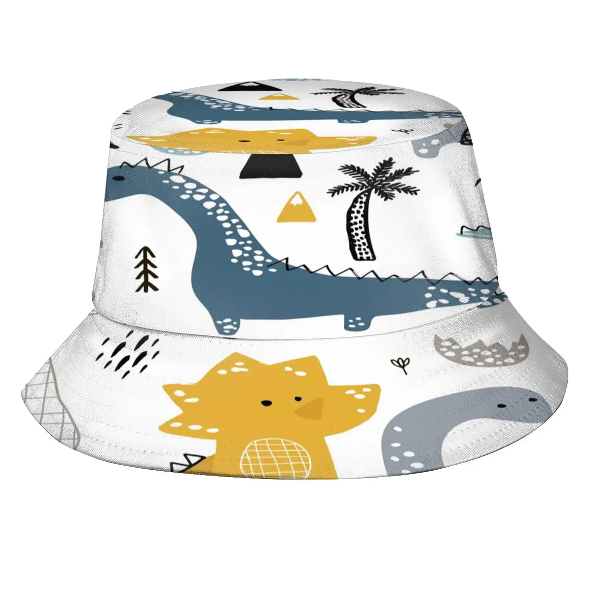 

Hand Drawn Dinosaurs Unisex Casual Sun Hat Bucket Hat for Men Women Bob Hip Hop Caps Summer Fisherman Hat Panama