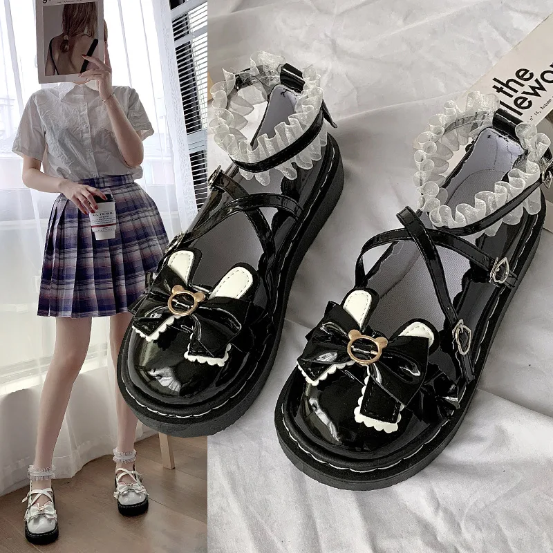 

Lolita Shoes Women Japanese Mary Jane Shoes Women Vintage Girls Students JK Uniform High Heel Platform Shoes Cosplay Plus Size