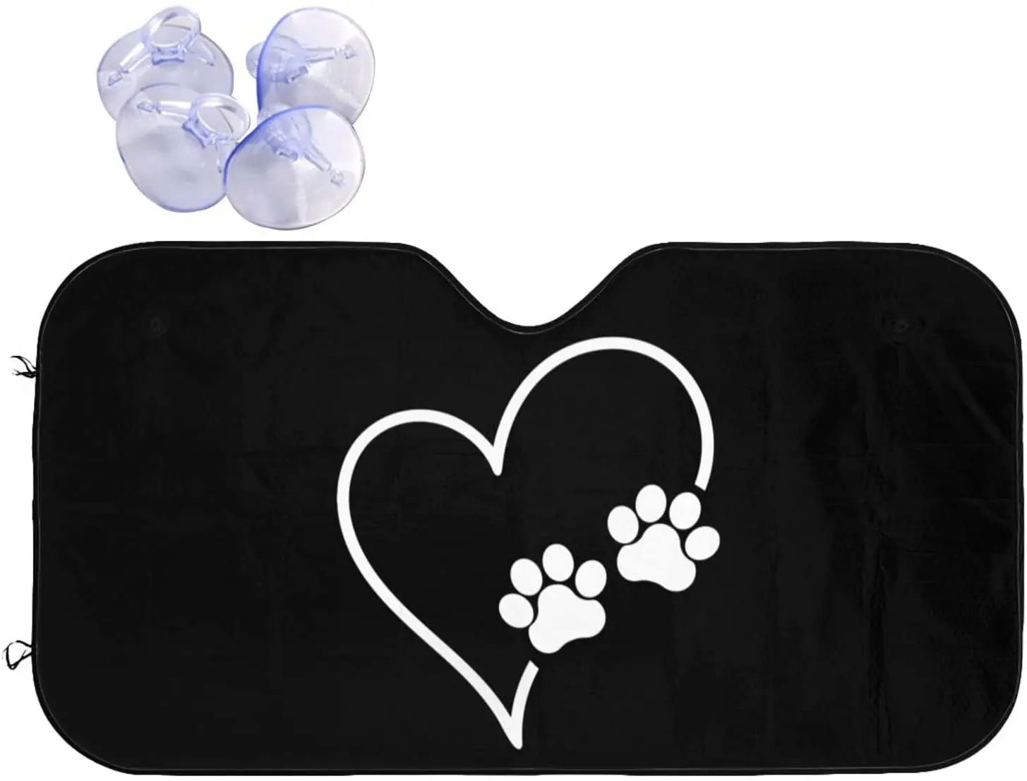 

Foruidea Paws Dog Cat Heart Car Windshield Sun Shade Auto Sunshade for Car Truck SUV-Blocks Uv Rays Sun Visor Protector-Keeps Yo