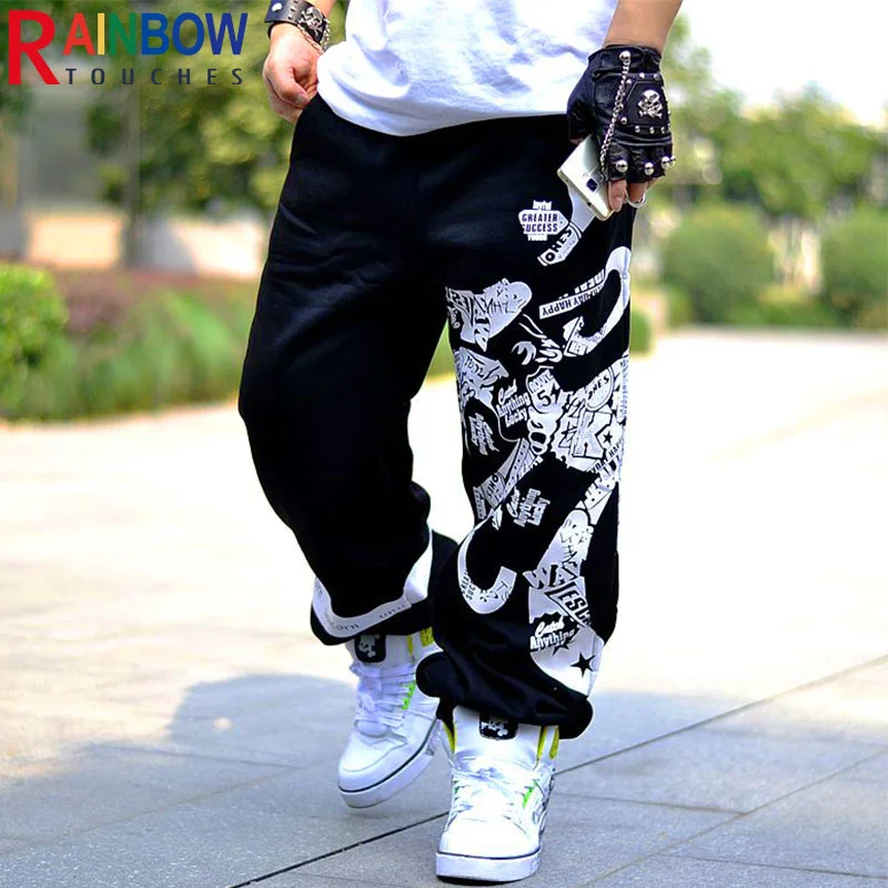 

Rainbowtouches New Fashion Casual Sports Training Fitness High Street Style Pant Men's Hip Hop Letters Oversize Loose Trousers