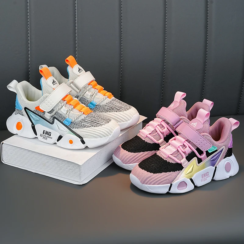 Cute Pink Girls Sneakers 2023 Fashion Kids Running Shoes for Boys Non-slip School Casual Shoes Light Soft Tenis Children Shoes