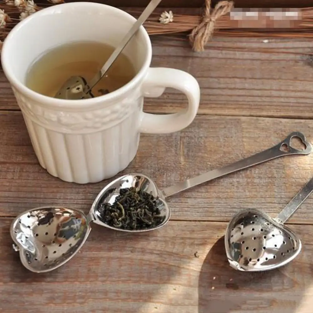 

Tea Strainer Lover Heart Shape Stainless Steel Coffee Filter Tea Infuser Spice Seasoning Strainer Teapot Herb Diffuser Tea Spoon