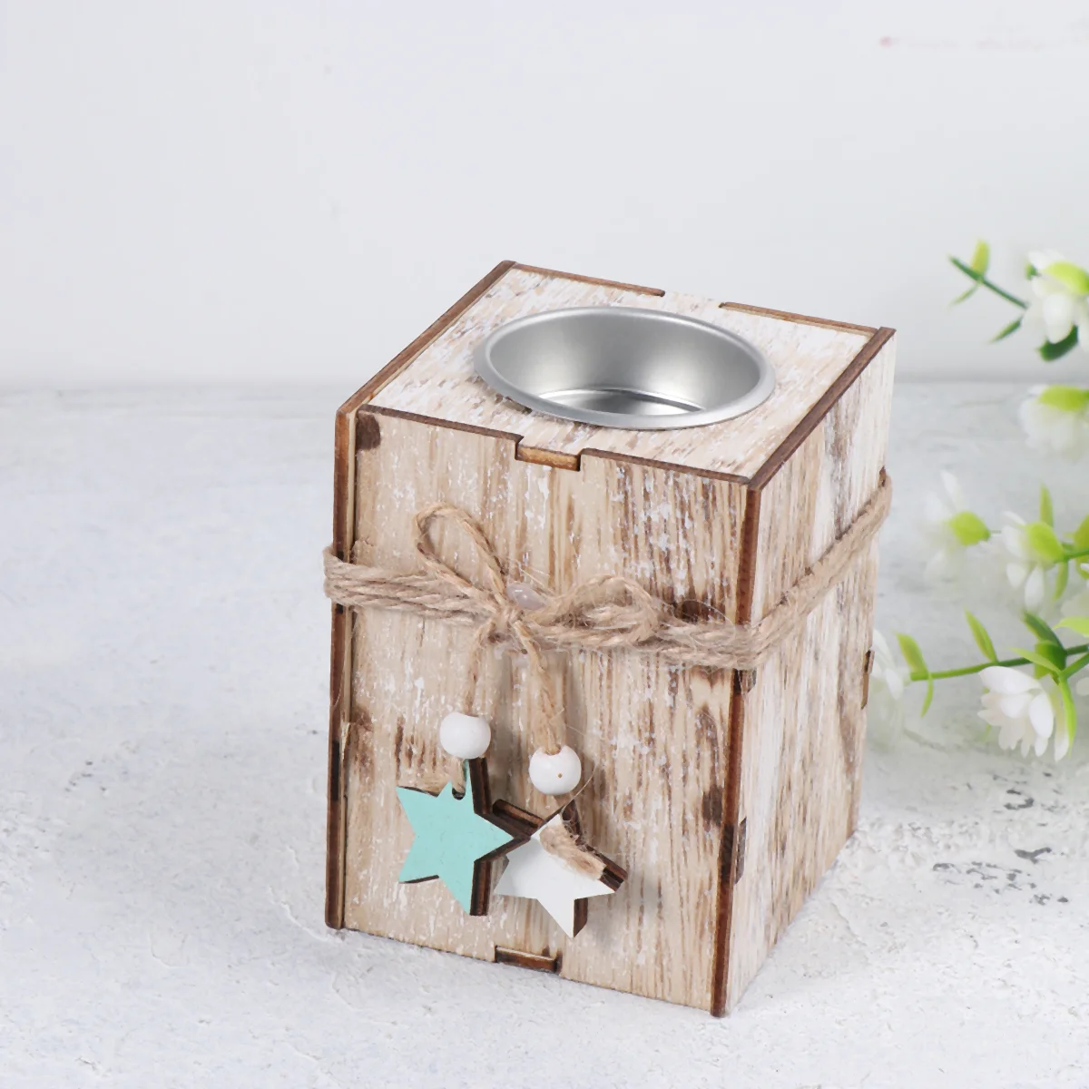 

Christmas Holder Wooden Holders Desktop Tealight Candlestick Votive Ornaments Wood Retro Table Candlestickswedding Candlestickss