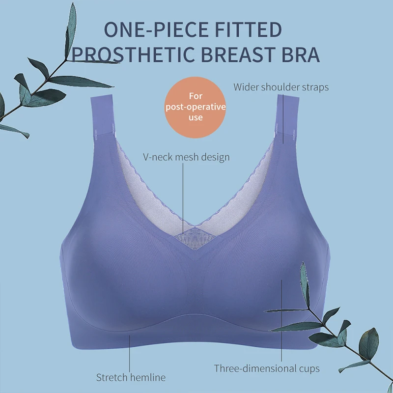 LERVANLA 2082 Prosthetic Breast Bra Special Bra Seamless Breast Fake Breast Simulation Female Lightweight Style for Mastectomy