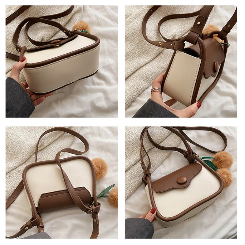 2022 Branded Design Women Handbags with Plush Ball Fashion Small Shoulder Bags Female Hand Bolsa Feminina |