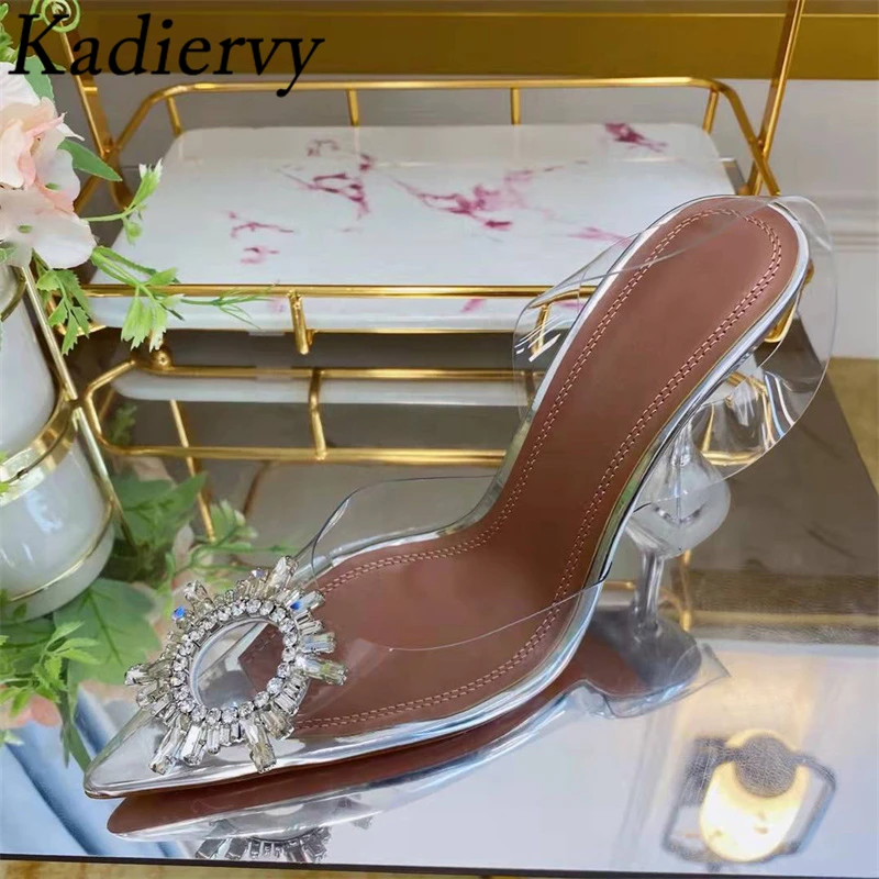 

Summer High Heel Sandals Women Sexy Pointy Toe Banquet Shoes Clear PVC Crystal Bowknot Cup Heels Pumps Shoes Woman Zapatos Mujer