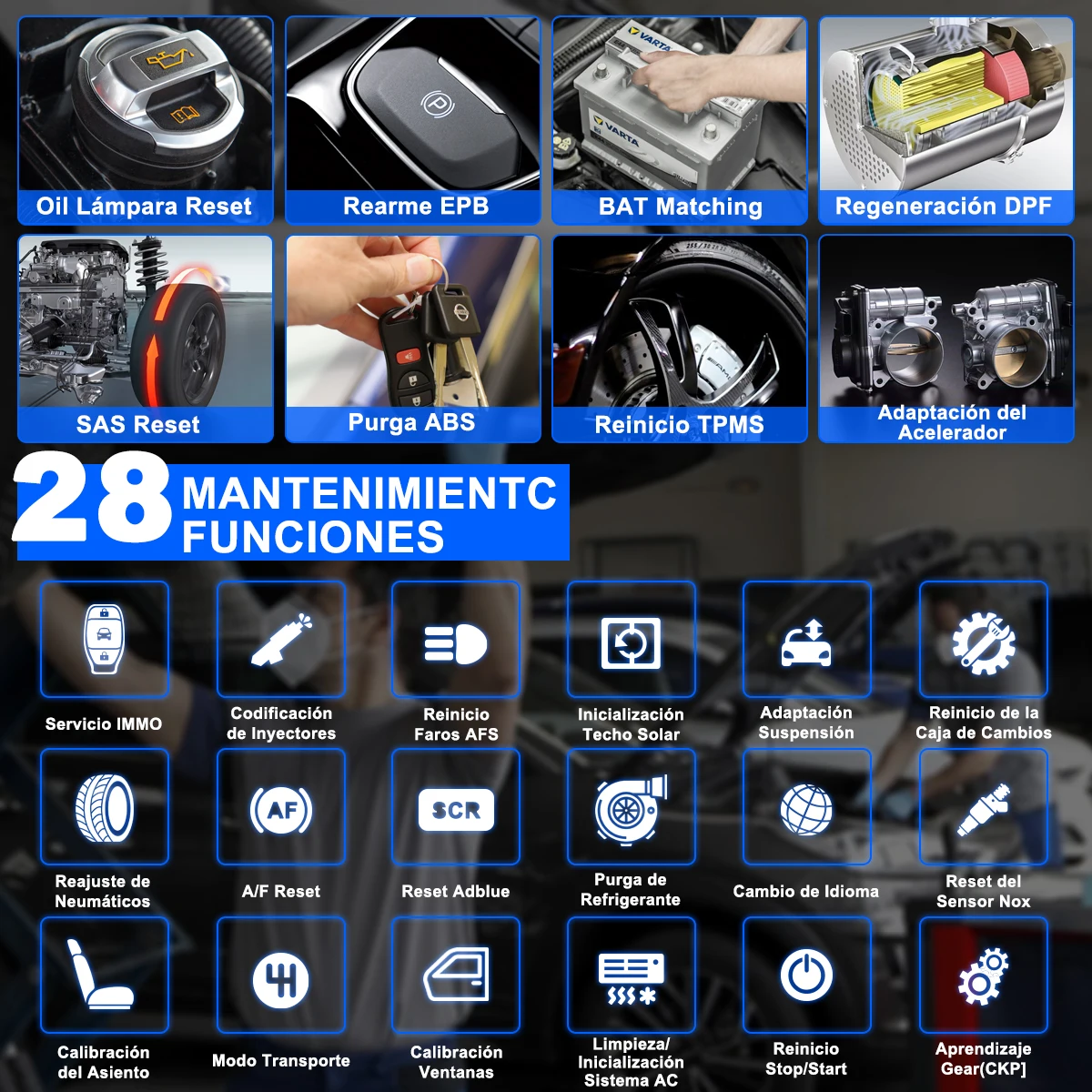 LAUNCH X431 CRP909C OBD2 Профессиональный автомобильный сканер IMMO ABS A/F EPB TPMS Oil 28 полная