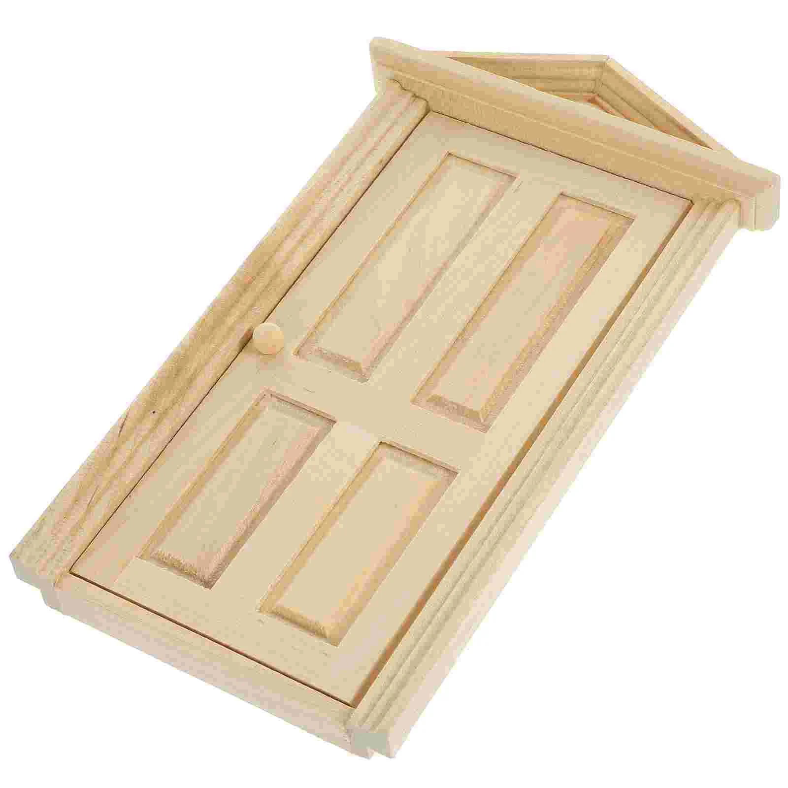 

Tiny House Door Model Mini Miniature Wooden Simulation Gate Furniture Decor