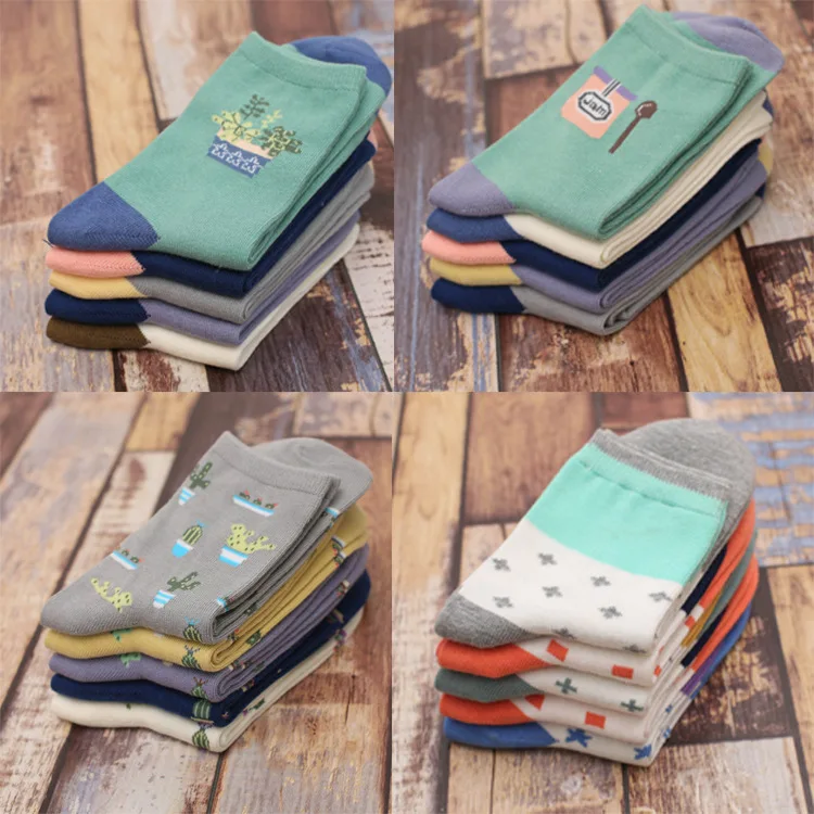 

Женские повседневные короткие носки из хлопка с милым рисунком оптом