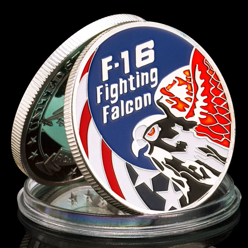 Памятная монета ВВС США F-16 Бойцовский сокол Международный боец-реактивный