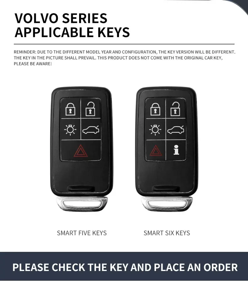 Чехол для автомобильного ключа из сплава Zine чехол-держатель Стайлинг Volvo S40 S60 S80 S90