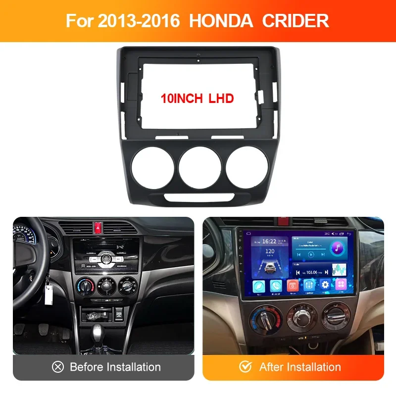 10 1-дюймовая лицевая рамка для радиоприемника подходит HONDA CRIDER 2013-2016 стерео