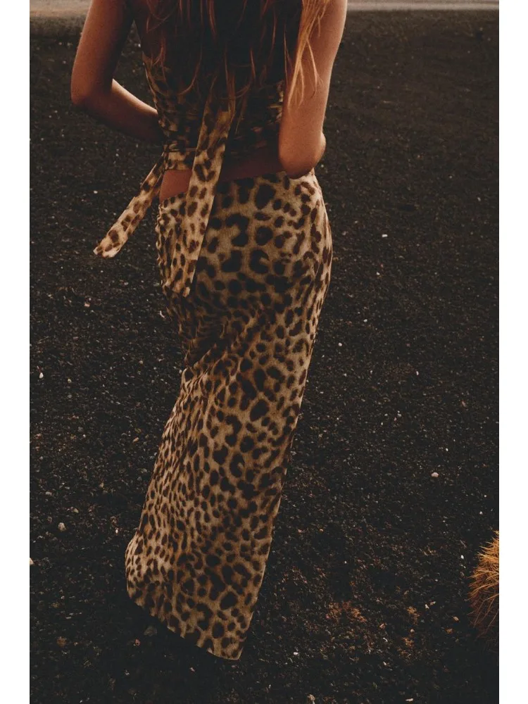 Женское Платье Макси С Леопардовым Принтом Сексуальное Без Рукавов Длинной