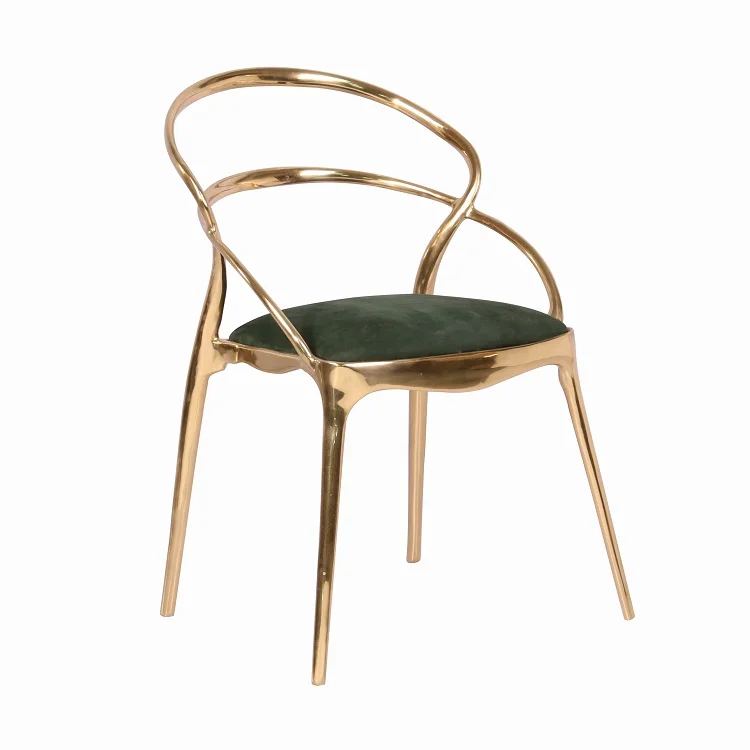 

Modern Luxury Single Chair Copper Fabric Soft Bag Single Chair