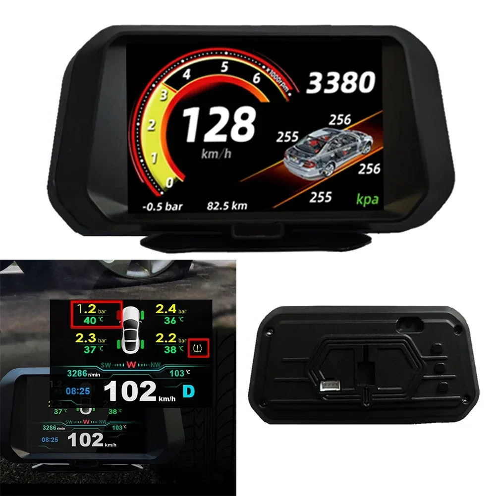 Автомобильный дисплей HUD на лобовое стекло GPS-гид OBD многофункциональный