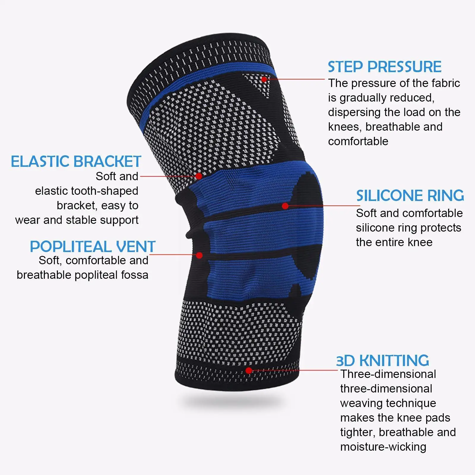 

1PCS Sports Knee Brace Elastic Support Nylon Fitness Basketball Knee Cycling Running Full Strap Protection Compression Pads P1U0