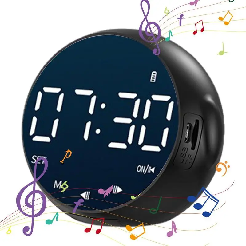 

LED Digital Clock Mirror Alarm Clock Speaker Portable Speaker Alarm Clock Radio With USB Charge Portable Speaker Alarm Clock