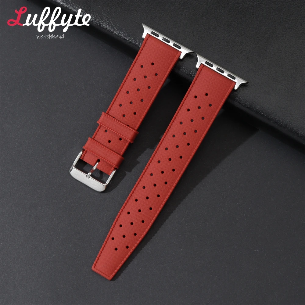 

Breathable Silicone Watchband for Apple Watch Ultra 8 7 SE 6 5 4 3 2 1 Waterproof Sport Rubber Straps 38/40/41mm 42/44/45/49mm