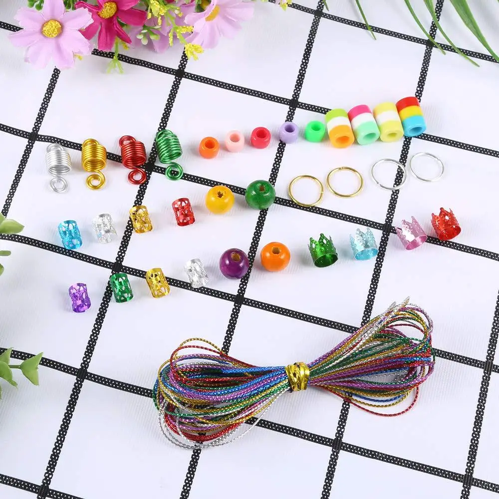 417 шт. бусины для дредов искусственные украшения волос обручи заколки деревянные