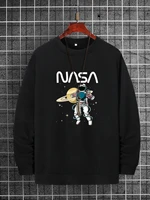 men spaceman and letter graphic sweatshirt
