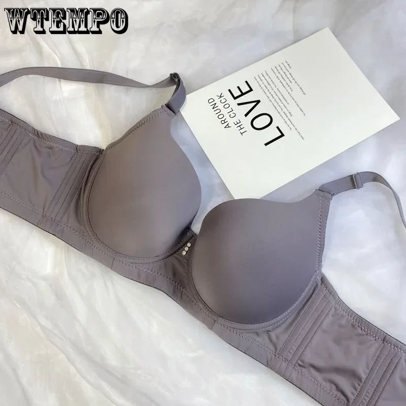 

Sexy Bra Smooth Non Marking Plus Size Thin Cups Gather Together Adjust The Side Push Up Support Breathable Underwear Underwire