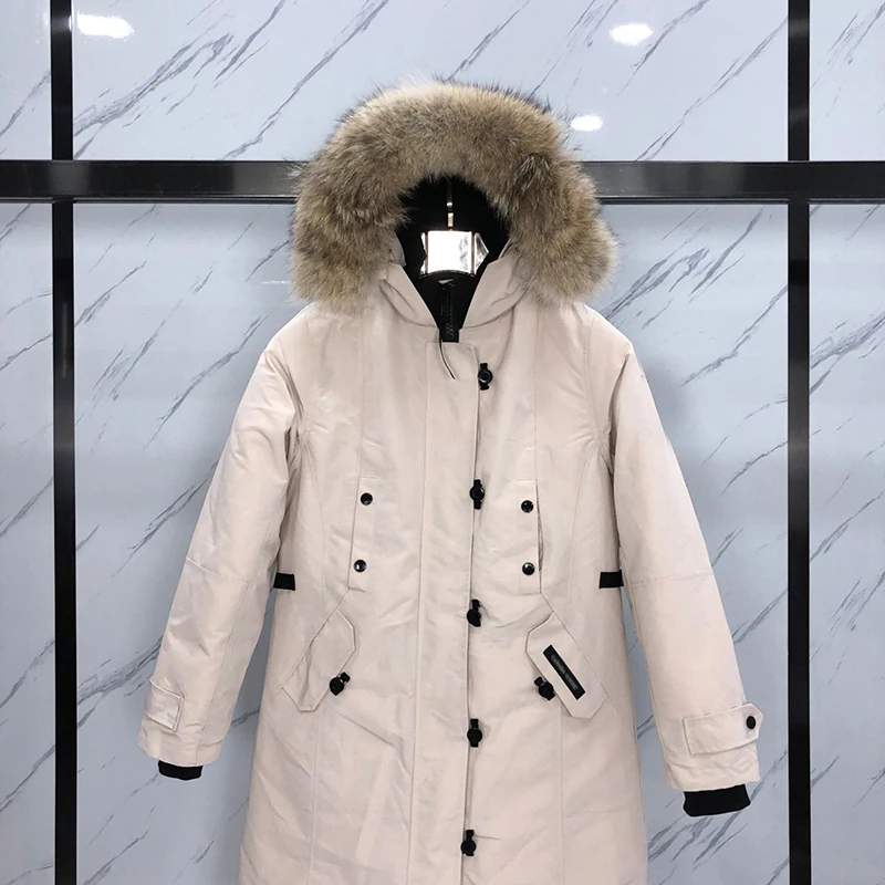 

2012 Women Canadian Down Jacket Outdoor Winter Goose Down Jacket Waterproof Padded Warm Mid Length Style Overcoat Parka Coat