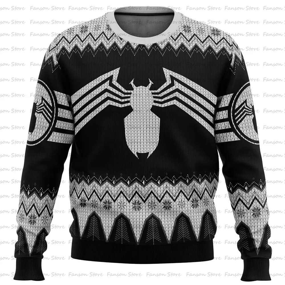 Symdangers-Sweat à capuche de dessin animé Marvel Venom pour hommes et femmes pull Noël Anime sweat-shirt couple nouvelle