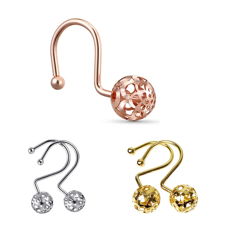 

Shower Curtain Hooks Rings,Set Of24 Decorative Shower Curtain Hooks,Metal Rustproof Shower Rings For Bathroom