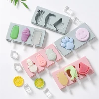 cartoon silicone ice cream mould chocolate popsicle maker mould jelly fruit paw piggy diy dessert decorate ice tray kitchen tool