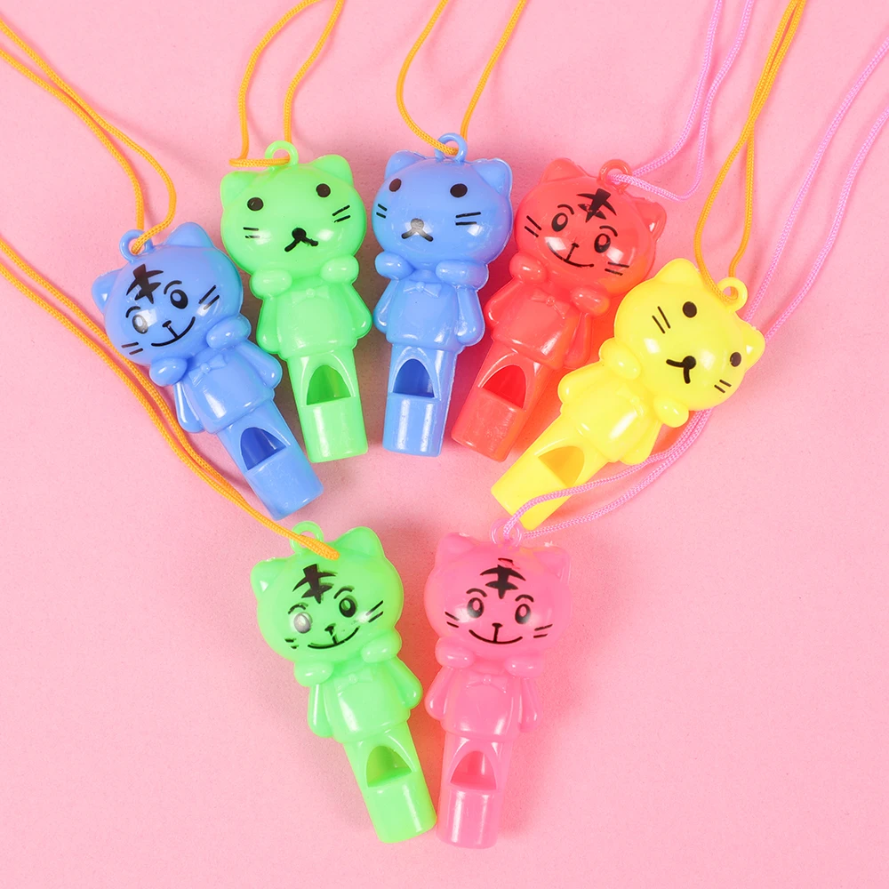 20Pcs Cute Animal Cat Whistles Cheerleading Sports Toys for Kids Children Birthday Party Favors Goodie Bag Pinata Fillers Gifts
