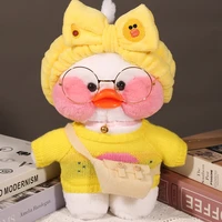 30cm stuffed kawaii korean netred wearing hyaluronic little yellow duck doll lalafanfan soft plush toys ducks birthday gift
