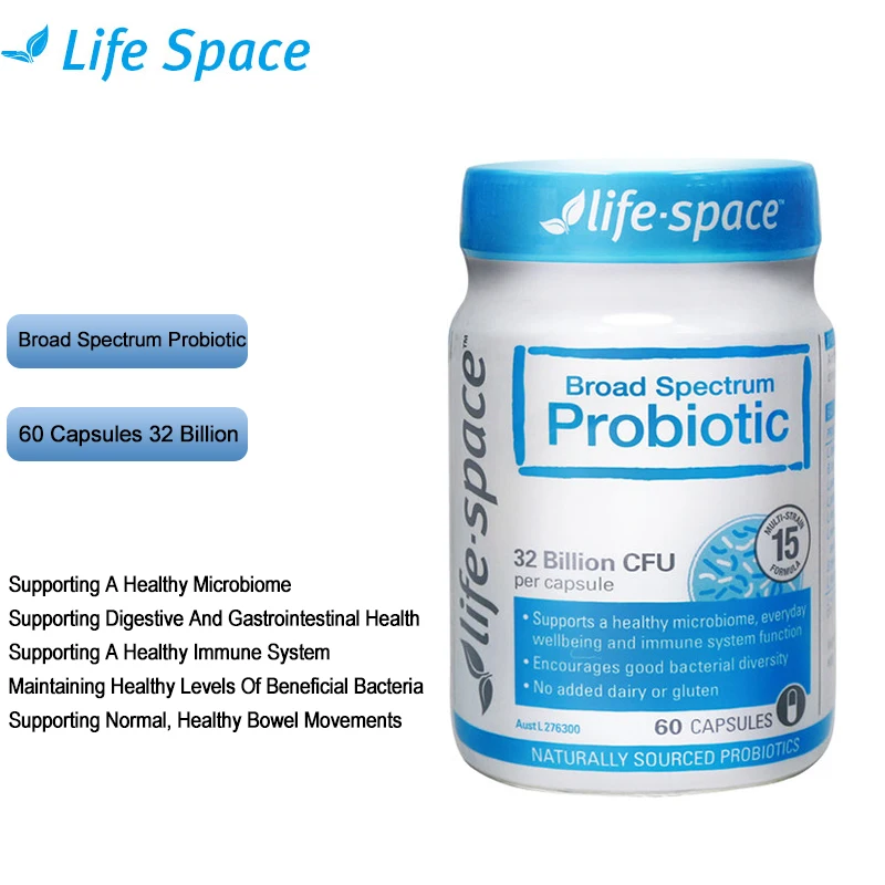 

Australia Life Space Broad Spectrum Probiotic for Adult Beneficial Bacteria Support Healthy Immune Digestive System 60 Capsules