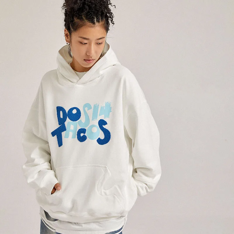 

Original tide brand embroidery high street cotton hip-hop high-quality men women loose autumn and winter terry hooded sweater
