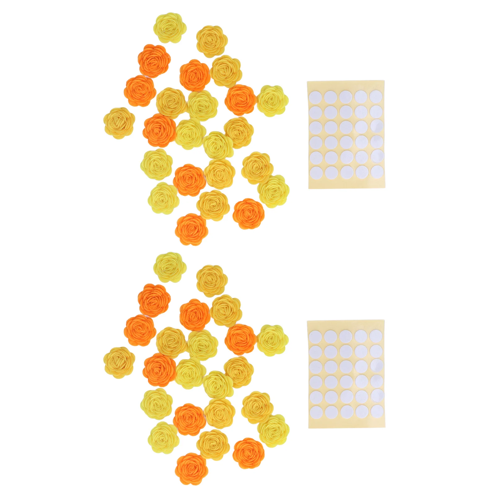 

48pcs Artificial Rose Flowers with Tape for Wedding Decor and Hair Accessories in Yellow Gradient