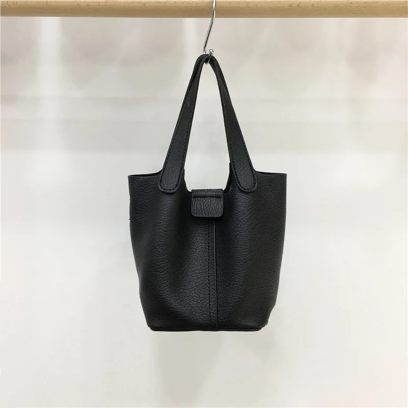 

Fashion Solid Color Bucket Bags 2022 Casual Large Capacity Handbag Women's Soft Pu Leather Luxury Designer Bag Bolsa Feminina