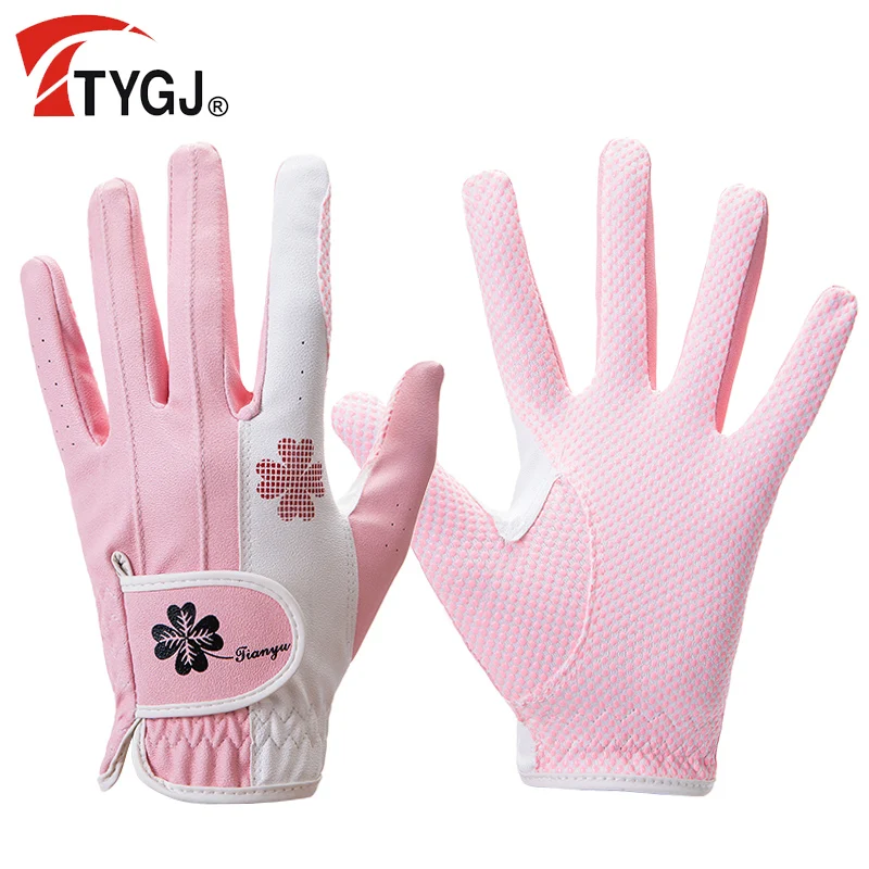 TTYGJ Golf Gloves Open Finger Left and Right Hand 1 Pair of Breathable Silicone Particles Non-slip Gloves Korean Style