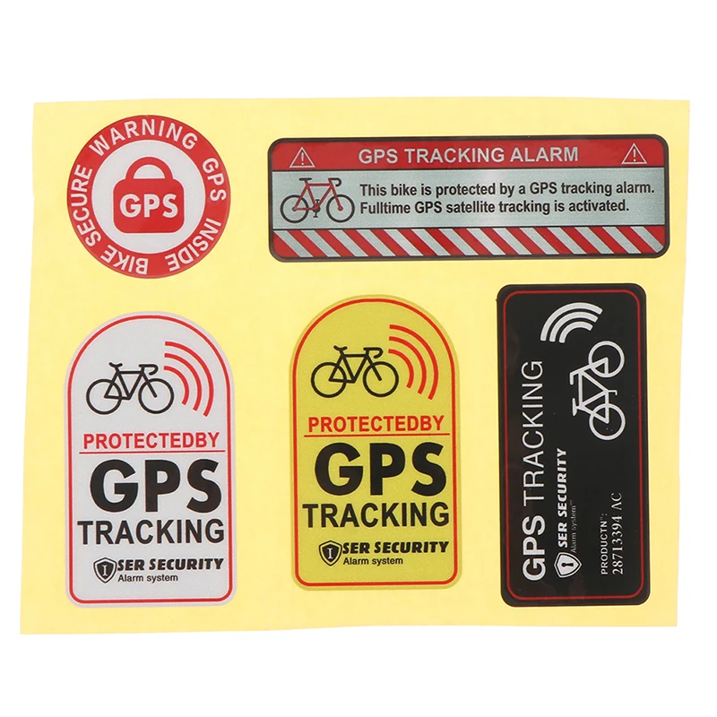 

GPS TRACKING Alarm Sticker Reflective Bicycle Warning Sticker Anti-Theft Decal For Motorcycle Scooter Car