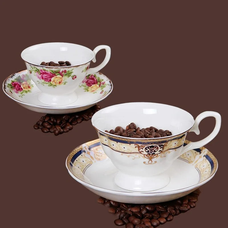 

Vintage Ceramic Coffee Cup Original Set Reusable Espresso Tea Cup Set Porcelain Tableware Luxury Taza De Cafe Cups and Saucers