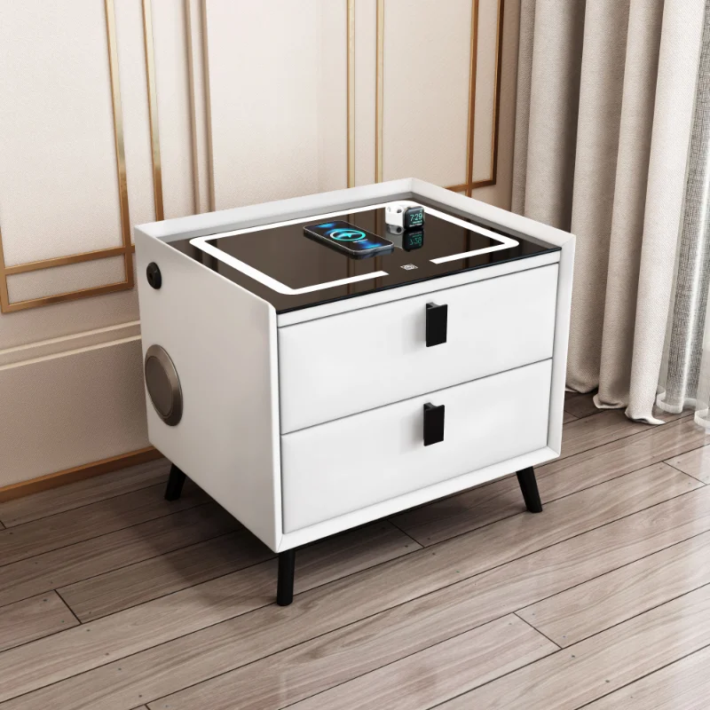 Dressers Bedroom Bedside Table Mobile Wooden Smart Living Room Nightstand Coffee Nordic Mesa De Noche Household Furniture ZLXP